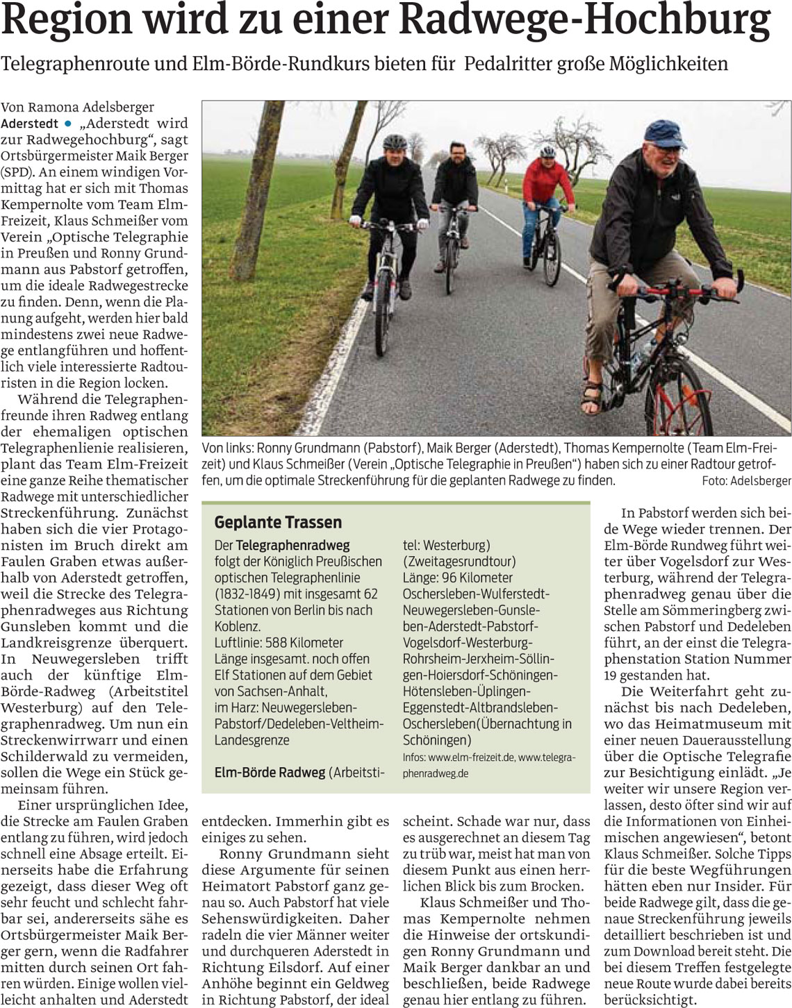 Region wird zu einer Radwege-Hochburg
