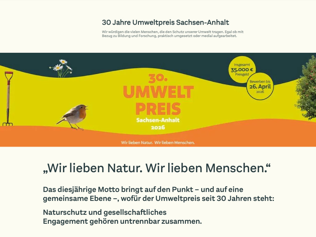 30 Jahre Umweltpreis Sachsen-Anhalt